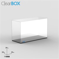 Teca ClearBox per set LEGO 42130 BMW M 1000 RR posizionata sul cavalletto posteriore